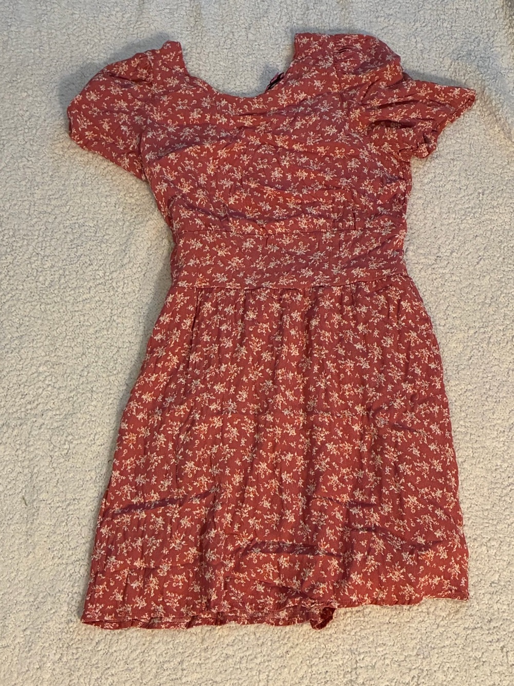 Floral Dusty Rose Mini Swing Dress